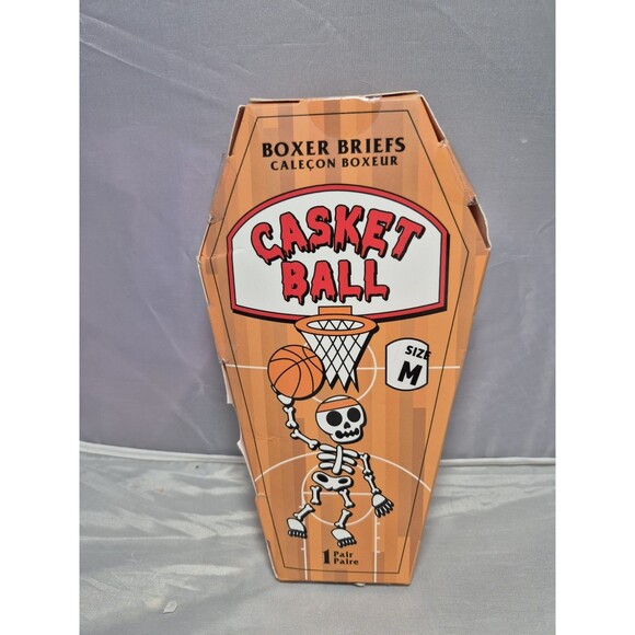 New Mens Medium Basketball Casket Ball Boxer Briefs One Pair Halloween Gift - Picture 1 of 4